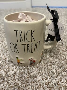 New With Tags Rae Dunn Trick or Treat Mug- Witch, Mummy, Frankenstein & Dracula